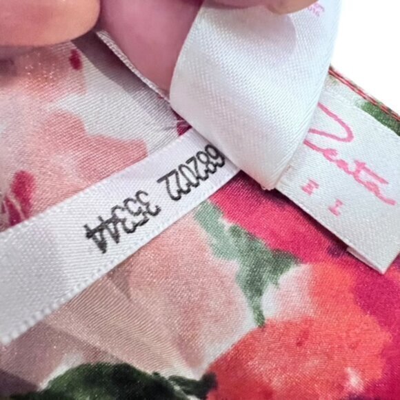 Oscar De La Renta Pink Label Slip Nightgown Small Floral Dress Ruffles VTG COA‎ - Picture 14 of 16